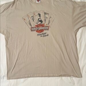 Harley-Davidson Tan Playing Cards Graphic Tee